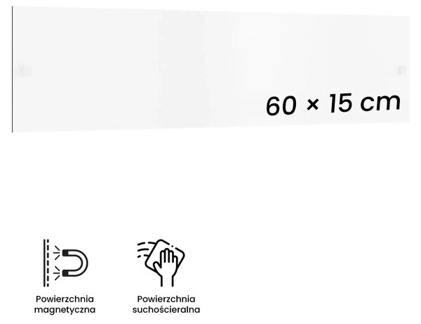 Magnetická tabule SLIMboard bezrámová smazatelná za sucha 60x15 cm,PME60x15