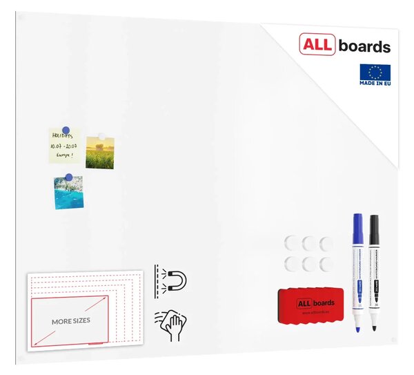 Magnetická tabule SLIMboard bezrámová smazatelná za sucha 90x60 cm,PME90x60
