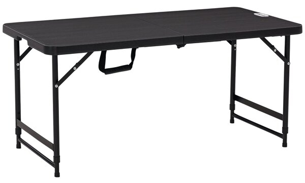 Skládací venkovní stůl Outsunny Plastový 118 x 60 x 74 cm, Odolný proti povětrnostním vlivům, Protiskluzový Bufetový stůl, Stanový stůl, Stůl na balko