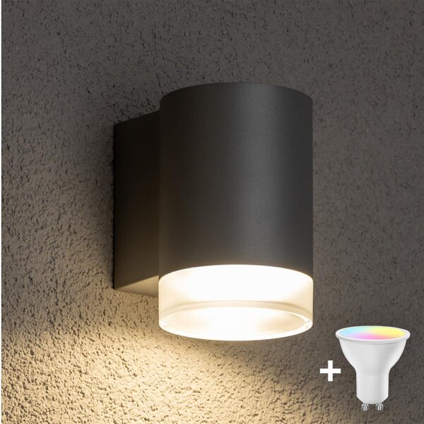 Brilagi - LED RGBW Venkovní nástěnné svítidlo MATERA 1xGU10/4,8W/230V šedá IP54