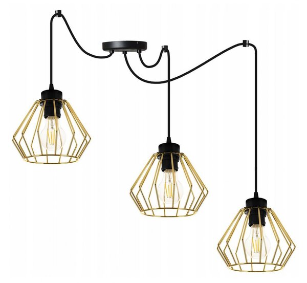 Light for home - Nastavitelné závěsné svítidlo SPIDER SANTOS 2213/3, E27, Černá