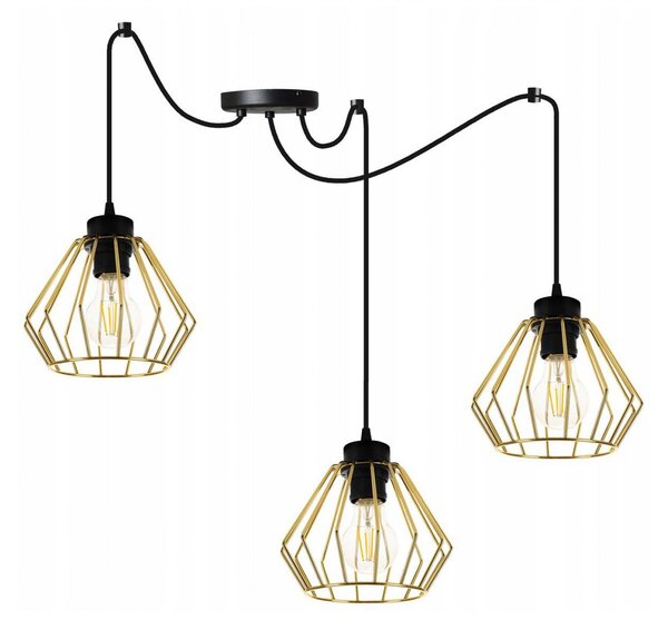 Light for home - Nastavitelné závěsné svítidlo SPIDER SANTOS 2213/3, E27, Černá