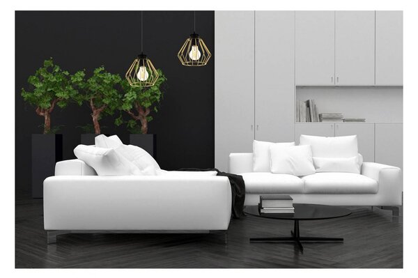 Light for home - Závěsné svítidlo na lanku s kovovými stínítky SANTOS 2214/2, E27, Zlatá
