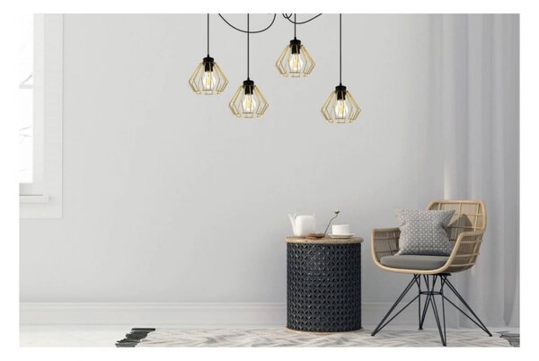 Light for home - Nastavitelné závěsné svítidlo SPIDER SANTOS 2213/4, E27, Černá