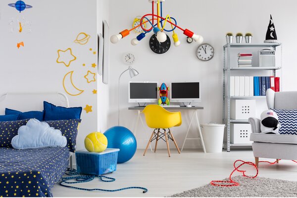 Light for home - Závěsné svítidlo 1001/5MX2 MONDO, 5xE27/60W, pomarańcz, granat, żółty, czerwony, niebieski, 5xE27/60W, E27, bílá, žlutá, červená, oranžová, modrá