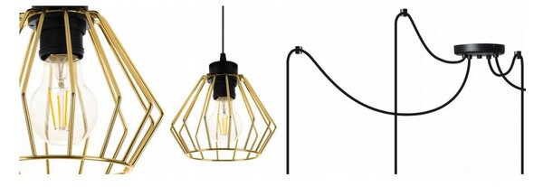 Light for home - Nastavitelné závěsné svítidlo SPIDER SANTOS 2213/4, E27, Černá