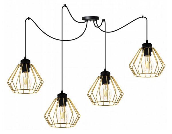 Light for home - Nastavitelné závěsné svítidlo SPIDER SANTOS 2213/4, E27, Černá