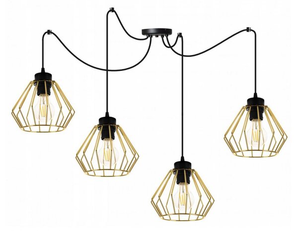 Light for home - Nastavitelné závěsné svítidlo SPIDER SANTOS 2213/4, E27, Černá