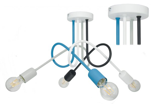 Light for home - Závěsné svítidlo 1001/4M4 MONDO, 4xE27/60W, šedá, černá, bílá, tyrkysová, 4xE27/60W, E27, šedá, černá, bílá, tyrkysová