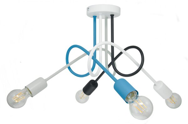 Light for home - Závěsné svítidlo 1001/4M4 MONDO, 4xE27/60W, šedá, černá, bílá, tyrkysová, 4xE27/60W, E27, šedá, černá, bílá, tyrkysová