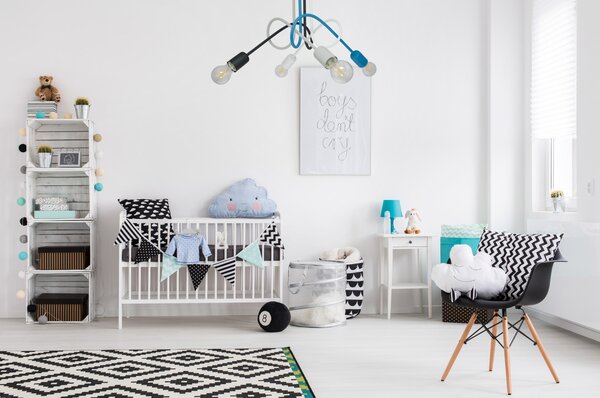 Light for home - Závěsné svítidlo 1001/4M4 MONDO, 4xE27/60W, šedá, černá, bílá, tyrkysová, 4xE27/60W, E27, šedá, černá, bílá, tyrkysová