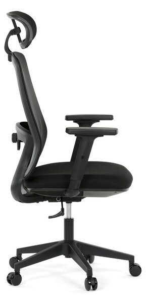 Ergonomická kancelářská židle VEBRUA - černá síťovina