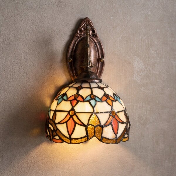 Brilagi - Tiffany vitrážová nástěnná lampa MIRABELLA 1xE14/40W/230V