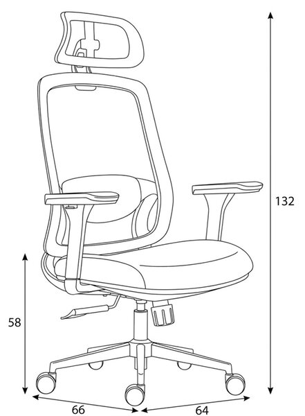 Ergonomická kancelářská židle VEBRUA - černá síťovina