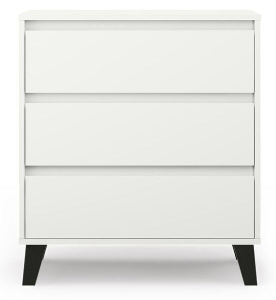 Topeshop SCANDI 3S BIEL, Bílá, 3 zásuvka/zásuvek, Středně-hustotní sklolaminát (MDF), Dřevotřískové desky, Dřevo, Moderní, 700 mm, 390 mm