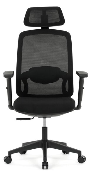 Ergonomická kancelářská židle VEBRUA - černá síťovina