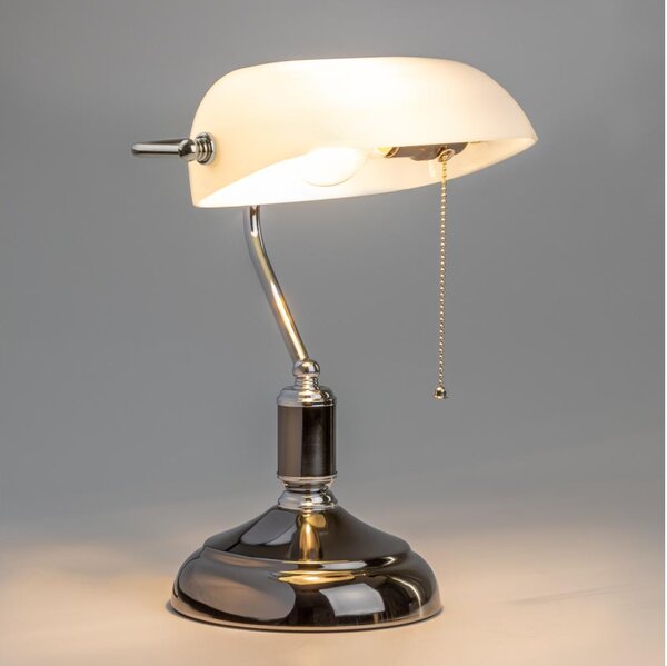 Brilagi - Stolní lampa BANK OFFICE 1xE27/60W/230V černá/stříbrná/bílá