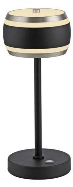 PAUL NEUHAUS LED nabíjecí stolní lampa PURE Falling Rings, černá / metalická šedá , dotykový vypínač 2200-5000K