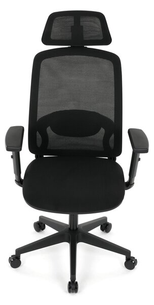 Ergonomická kancelářská židle VEBRUA - černá síťovina
