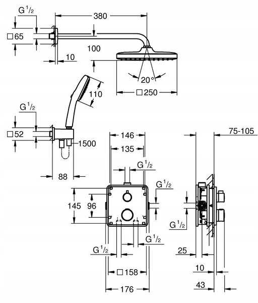 Grohe Grohtherm podomítková sprchový set 34871000