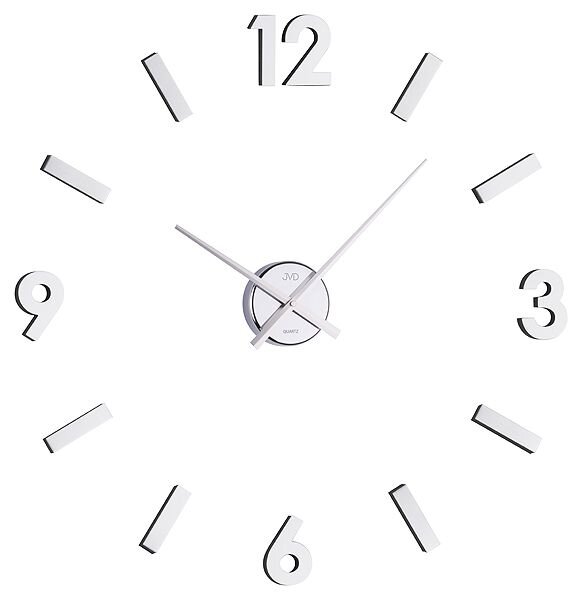 Exkluzivní stříbrné nástěnné nalepovací hodiny JVD HB11