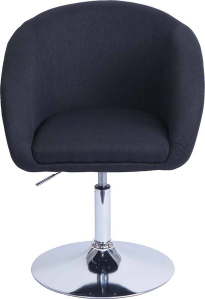 Sada 6 jídelních židlí HWC-F19, kuchyňská židle otočná židle lounge chair, otočná výškově nastavitelná látka/textil antracitová