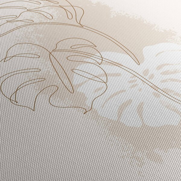 Obraz - Line art monstera N⁰1 (210x100 cm)