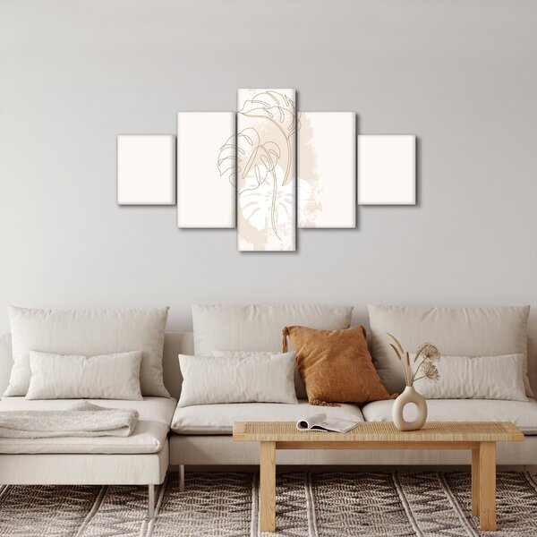 Obraz - Line art monstera N⁰1 (125x70 cm)