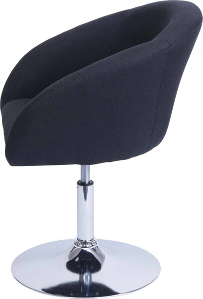 Sada 6 jídelních židlí HWC-F19, kuchyňská židle otočná židle lounge chair, otočná výškově nastavitelná látka/textil antracitová