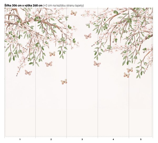 FUGU Vliesová tapeta - Blooming Blossom 310 cm x 272 cm