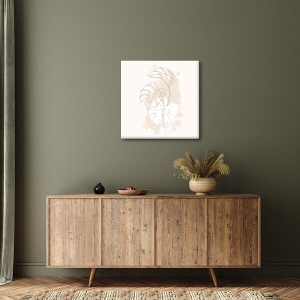 Obraz - Line art monstera N⁰1 (30x30 cm)