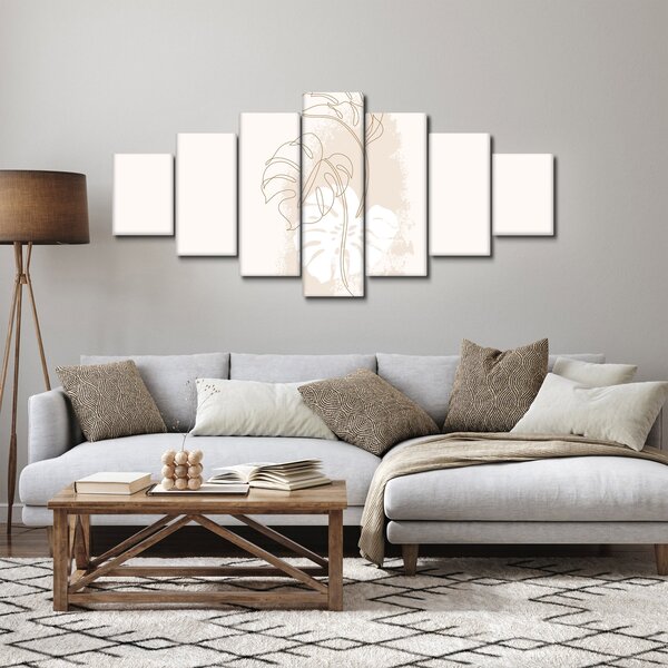 Obraz - Line art monstera N⁰1 (210x100 cm)
