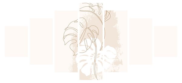 Obraz - Line art monstera N⁰1 (210x100 cm)