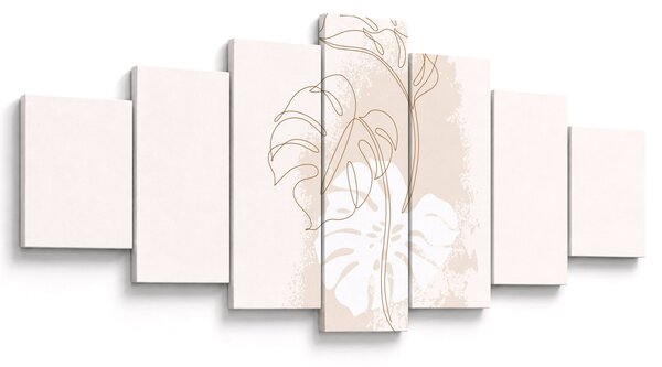 Obraz - Line art monstera N⁰1 (210x100 cm)