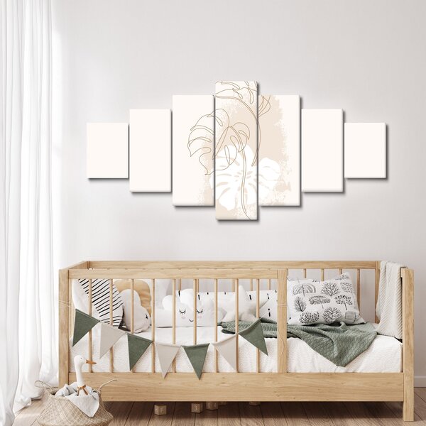 Obraz - Line art monstera N⁰1 (210x100 cm)