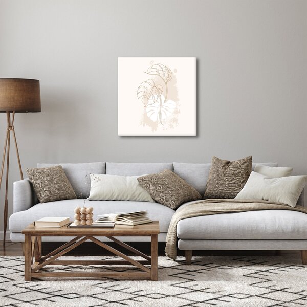Obraz - Line art monstera N⁰1 (30x30 cm)