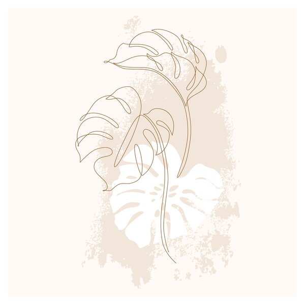Obraz - Line art monstera N⁰1 (30x30 cm)