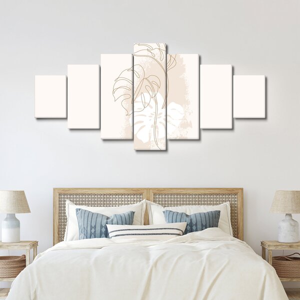 Obraz - Line art monstera N⁰1 (210x100 cm)
