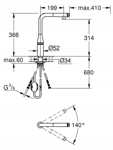 Grohe Essence SmartControl Kuchyňská baterie 31615GN0