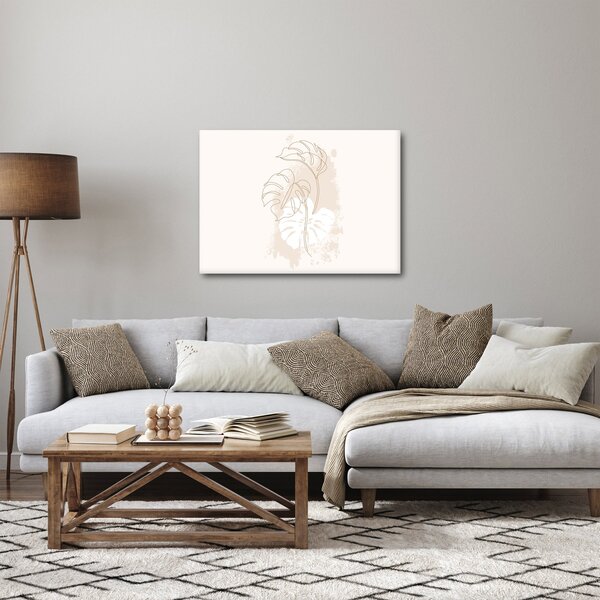 Obraz - Line art monstera N⁰1 (70x50 cm)