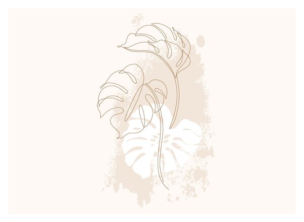 Obraz - Line art monstera N⁰1 (70x50 cm)