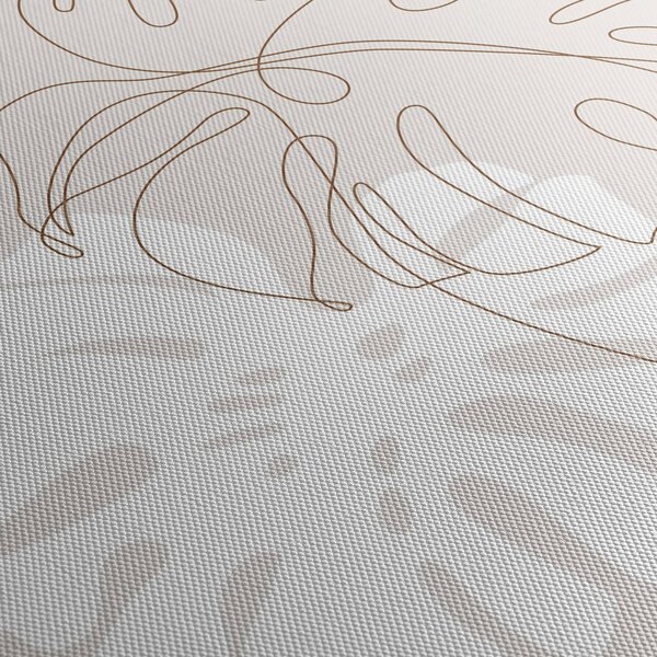 Obraz - Line art monstera N⁰2 (30x30 cm)