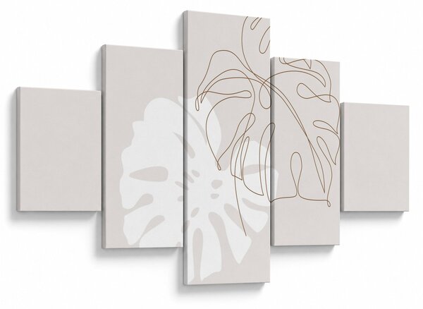 Obraz - Line art monstera N⁰2 (125x70 cm)