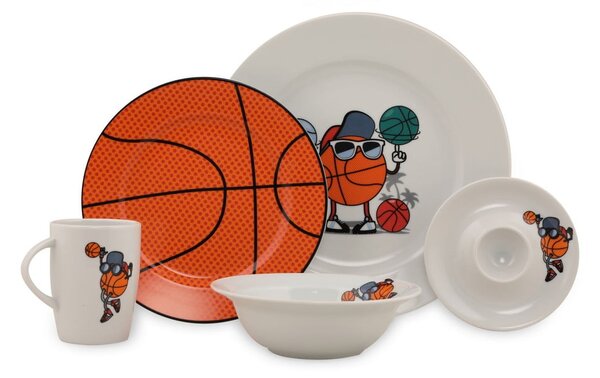 5dílný dětský porcelánový jídelní set Kütahya Porselen Basketball