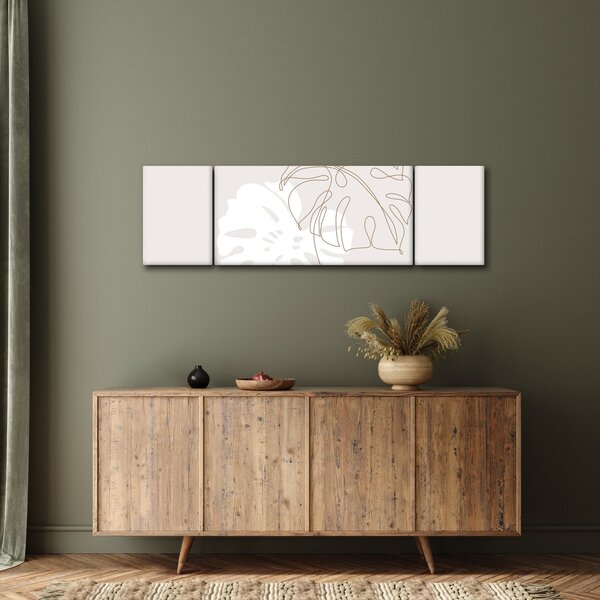 Obraz - Line art monstera N⁰2 (170x50 cm)