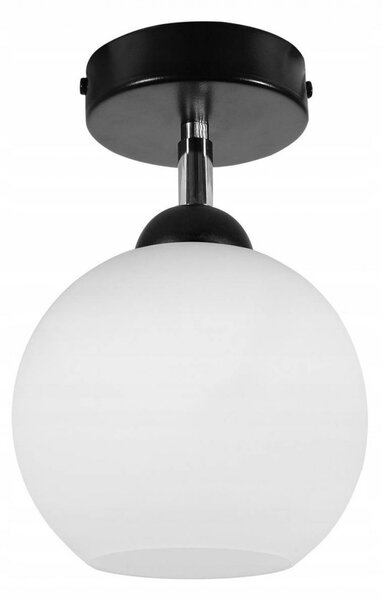 Light for home - Stropní svítidlo s mléčným skleněným stínidlem ELIZA 1987/KP, 1x60W, E27, Černá