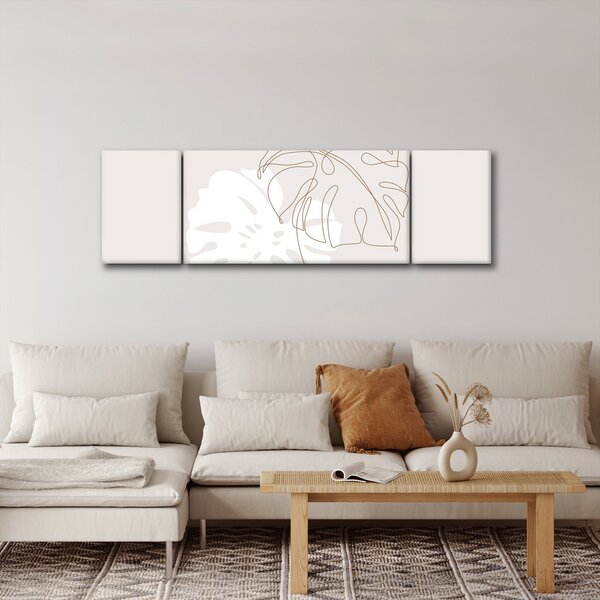 Obraz - Line art monstera N⁰2 (170x50 cm)