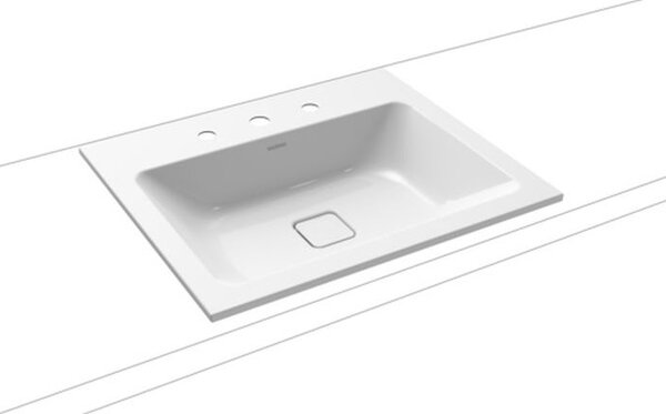 Kaldewei Cono umyvadlo 60x50 cm obdélníkový zápustný bílá lesk 901606033001