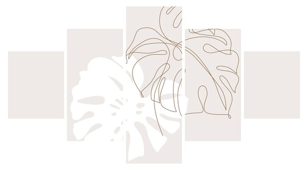 Obraz - Line art monstera N⁰2 (125x70 cm)