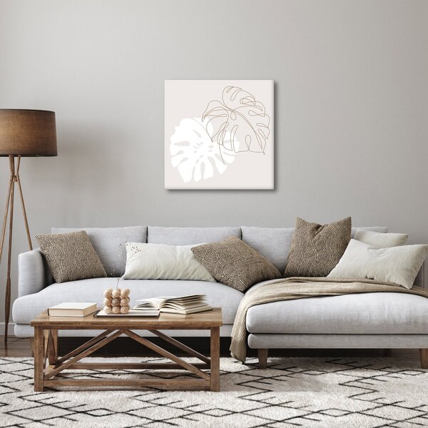 Obraz - Line art monstera N⁰2 (30x30 cm)